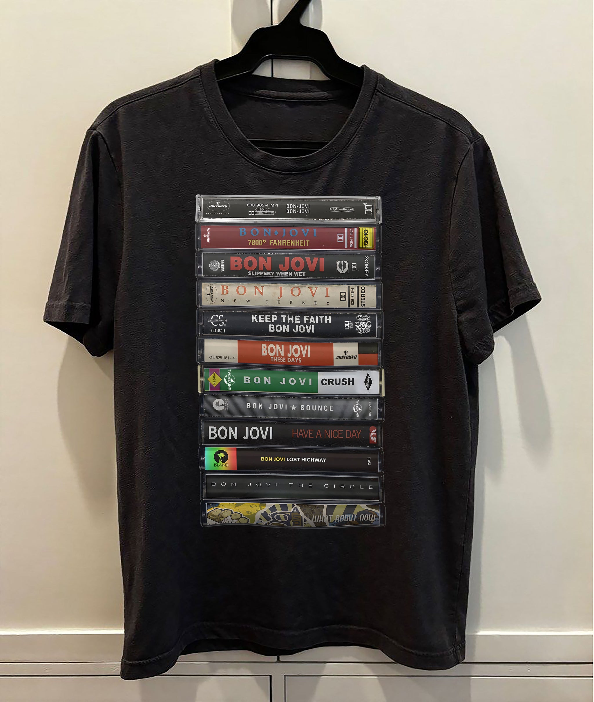 Bon Jovi Albums Cassette Retro Collection Premium Unisex T-Shirt