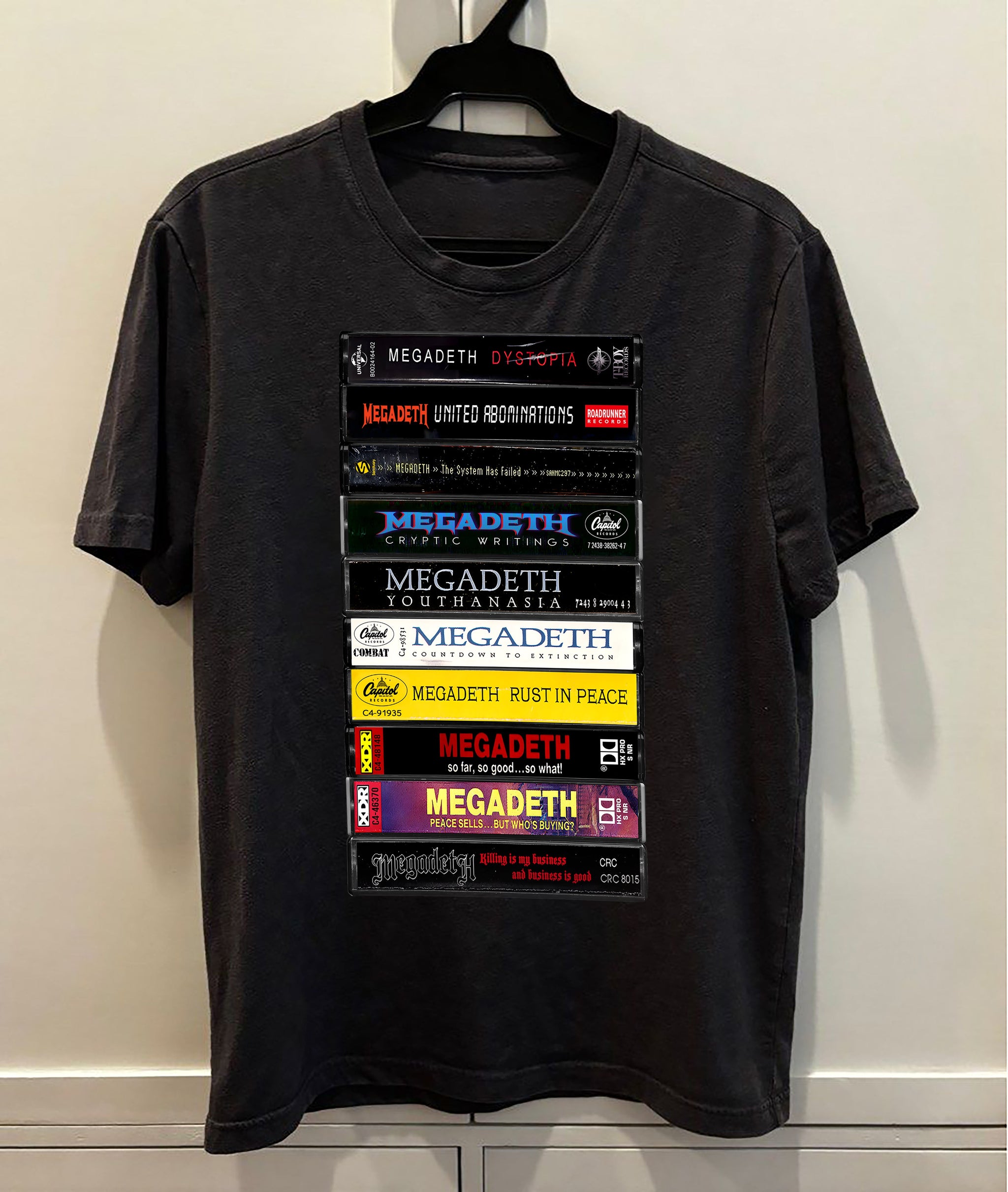Megadeth Albums Cassette Retro Collection Premium Unisex T-Shirt