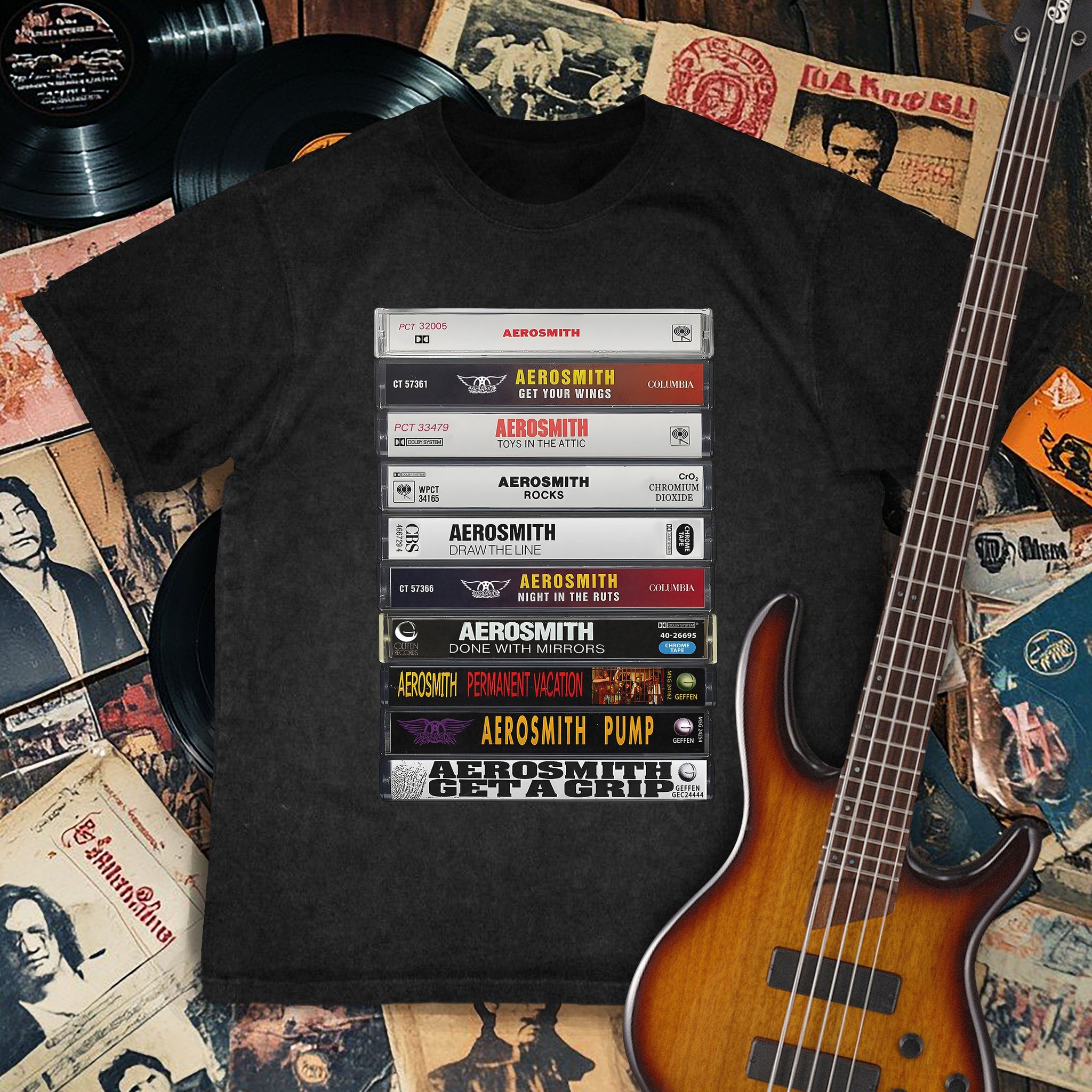 Aerosmith Albums Cassette Retro Collection Premium Unisex T-Shirt