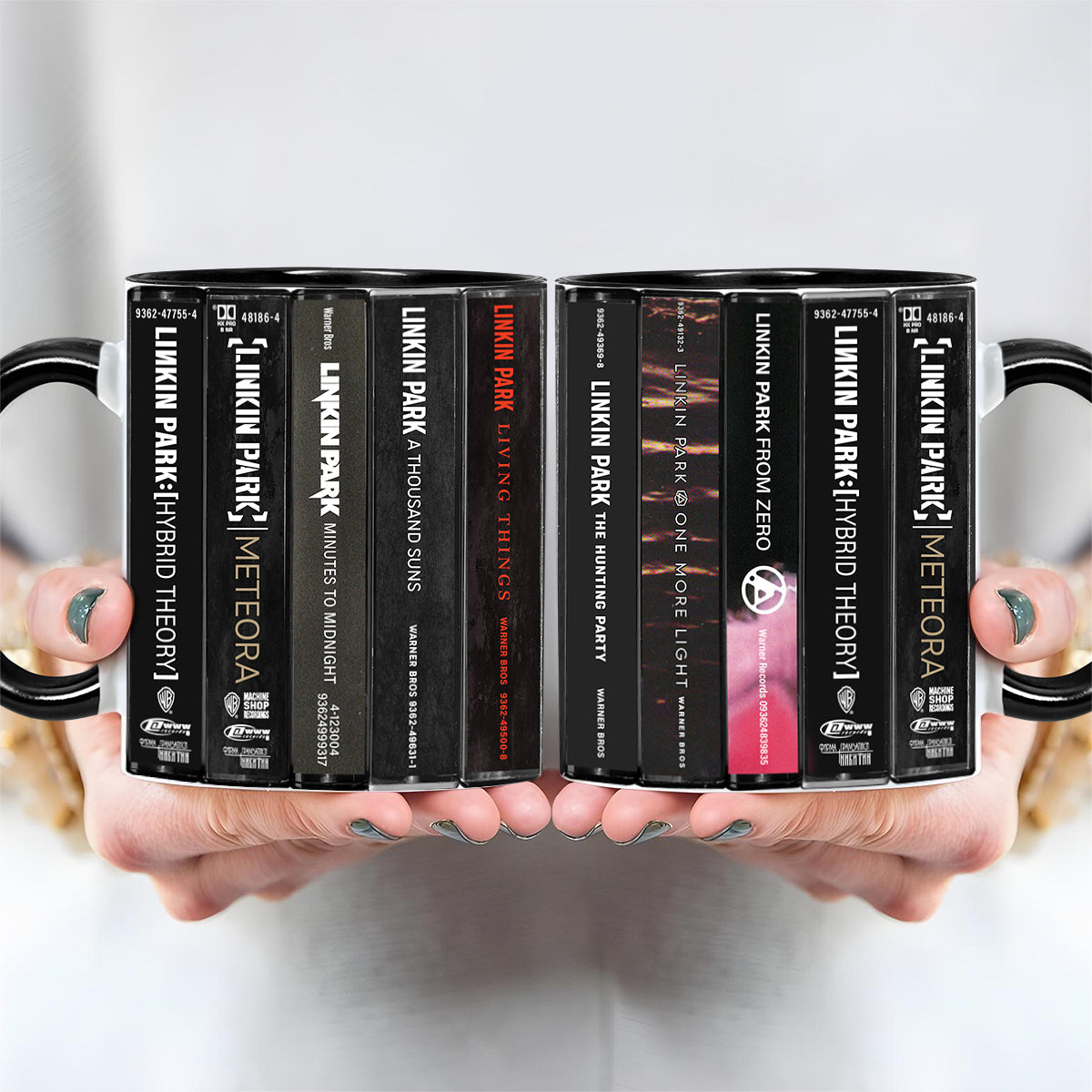 Linkin Park Albums Cassette Collection Retro Accent Edge-to-Edge Printed Mug