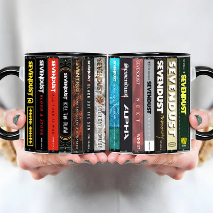 Sevendust Albums Cassette Collection Retro Accent Edge-to-Edge Printed Mug