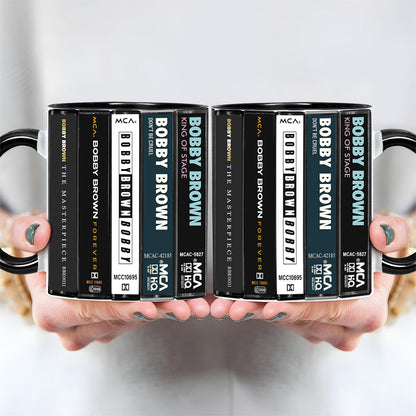 Bobby Brown Albums Cassette Collection Retro Accent Edge-to-Edge Printed Mug