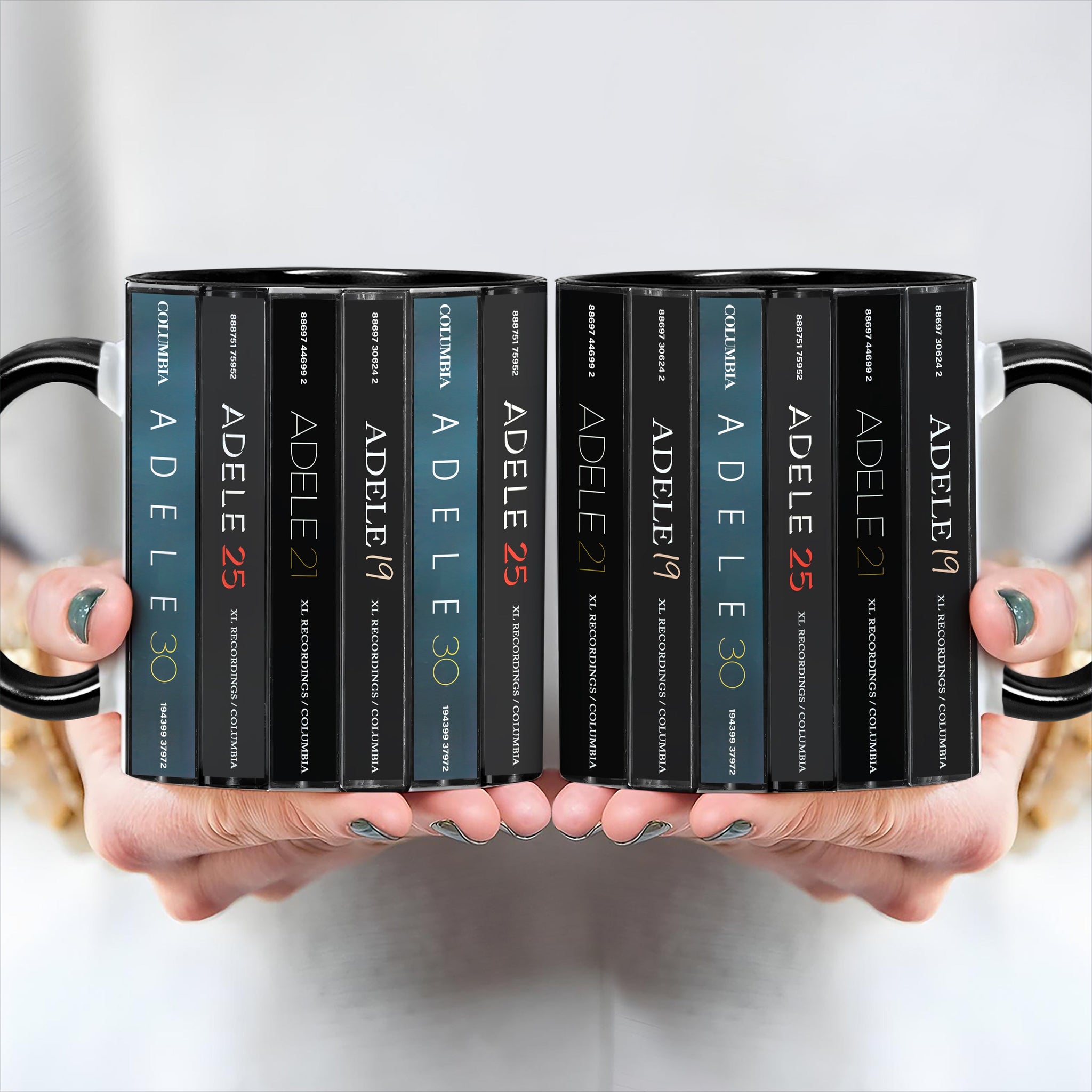 Adele Albums Cassette Collection Retro Accent Edge-to-Edge Printed Mug