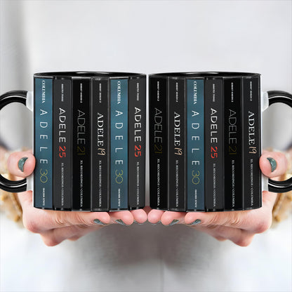 Adele Albums Cassette Collection Retro Accent Edge-to-Edge Printed Mug