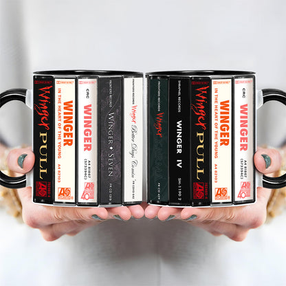 Winger Albums Cassette Collection Retro Accent Edge-to-Edge Printed Mug