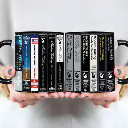 Modern Talking Albums Cassette Collection Retro Accent Edge-to-Edge Printed Mug