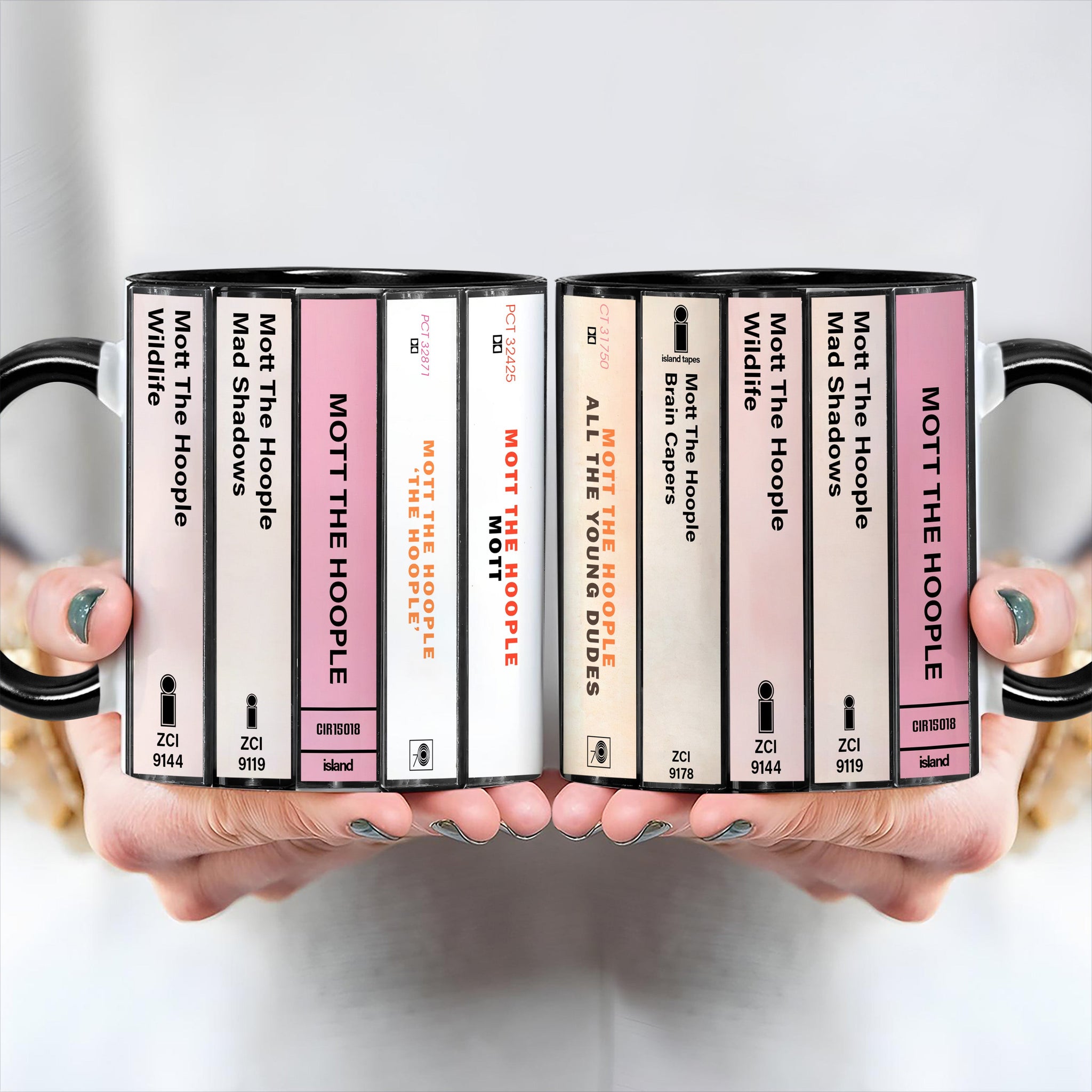 Mott The Hoople Albums Cassette Collection Retro Accent Edge-to-Edge Printed Mug