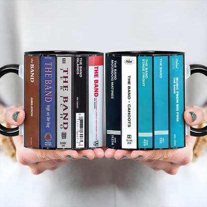 The Band Albums Cassette Collection Retro Accent Edge-to-Edge Printed Mug