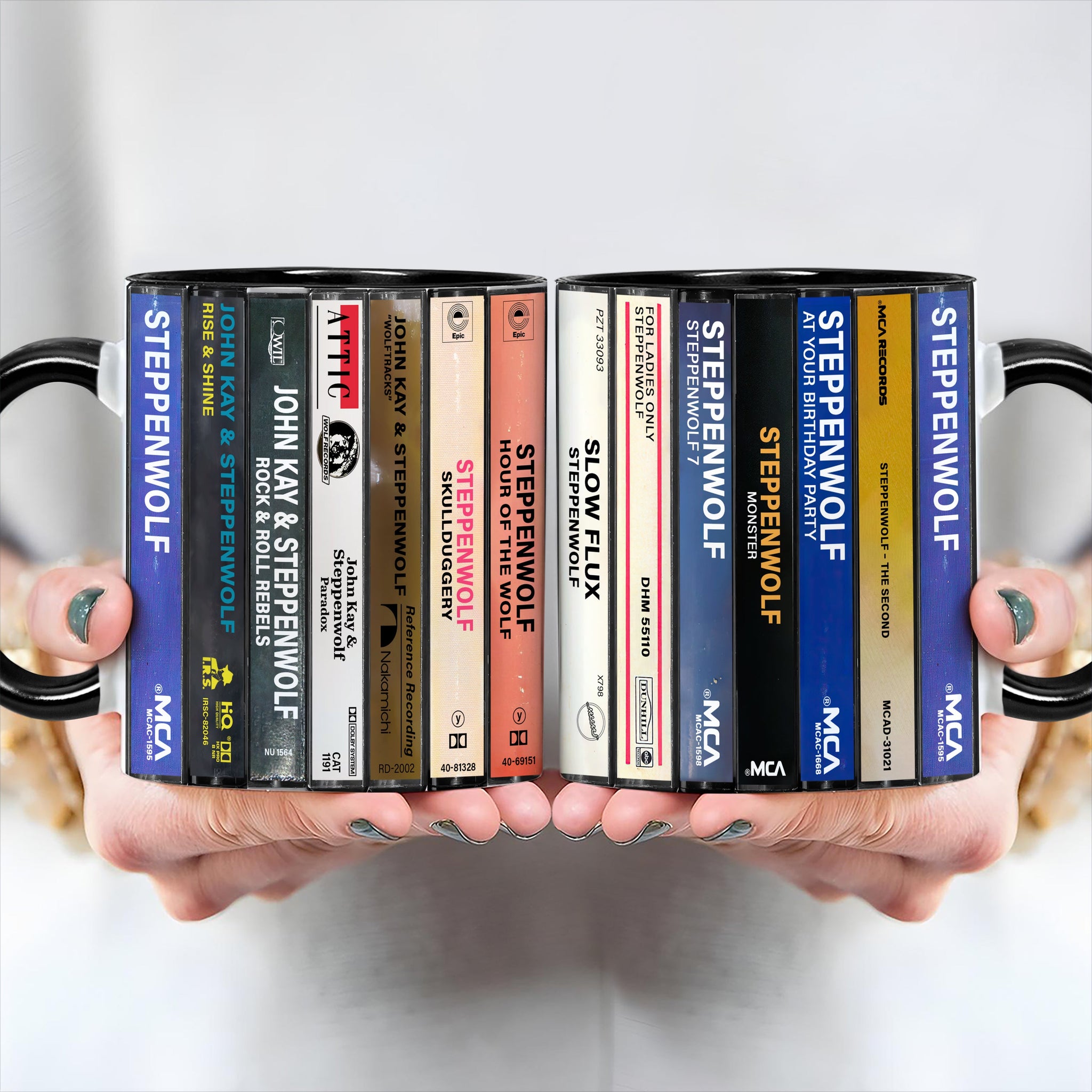 Steppenwolf Albums Cassette Collection Retro Accent Edge-to-Edge Printed Mug