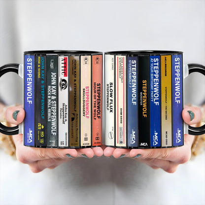 Steppenwolf Albums Cassette Collection Retro Accent Edge-to-Edge Printed Mug