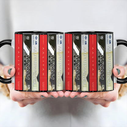 Aaliyah Albums Cassette Collection Retro Accent Edge-to-Edge Printed Mug