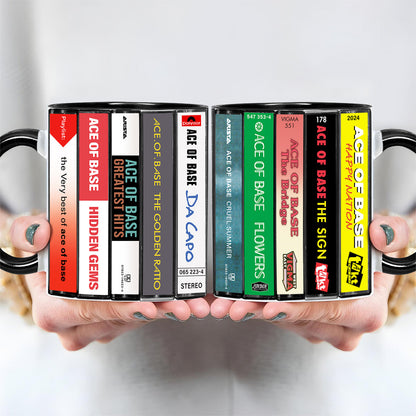Ace of Base Albums Cassette Collection Retro Accent Edge-to-Edge Printed Mug