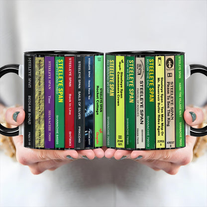 Steeleye Span Albums Cassette Collection Retro Accent Edge-to-Edge Printed Mug