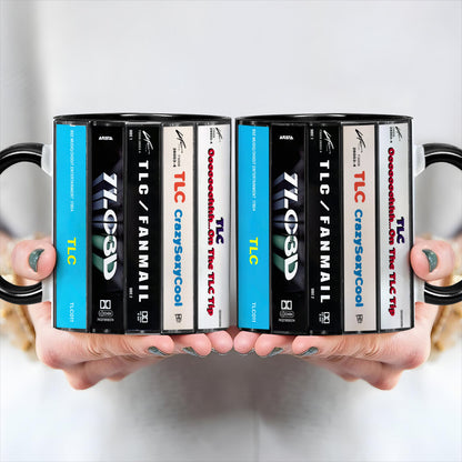 TLC Albums Cassette Collection Retro Accent Edge-to-Edge Printed Mug