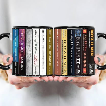 Boyz II Men Albums Cassette Collection Retro Accent Edge-to-Edge Printed Mug