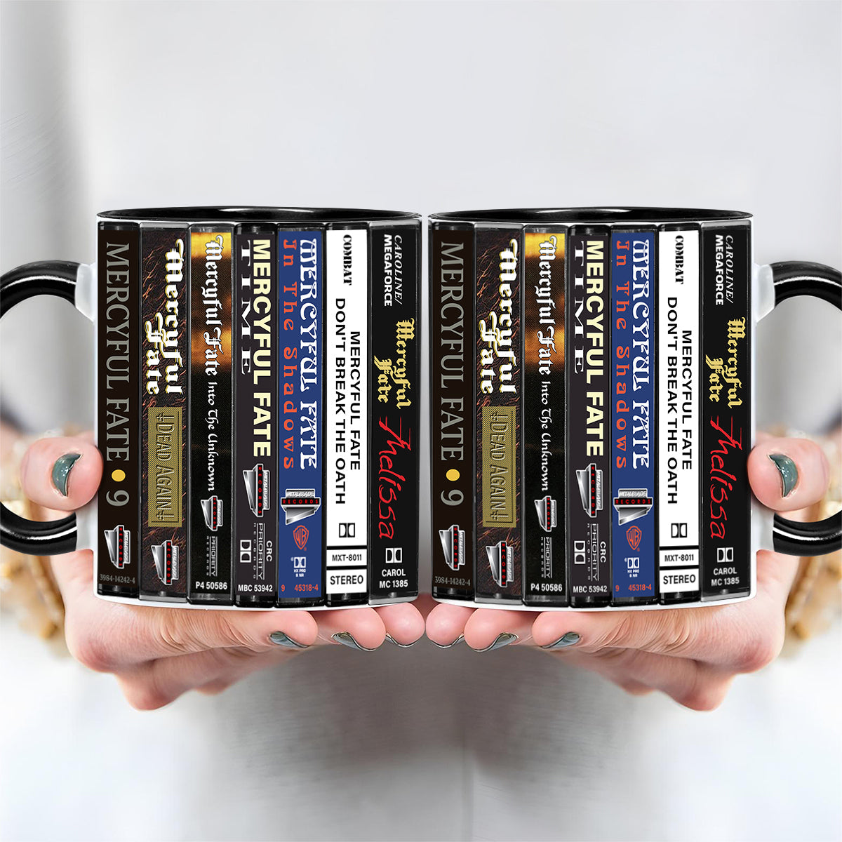 Mercyful Fate Albums Cassette Collection Retro Accent Edge-to-Edge Printed Mug