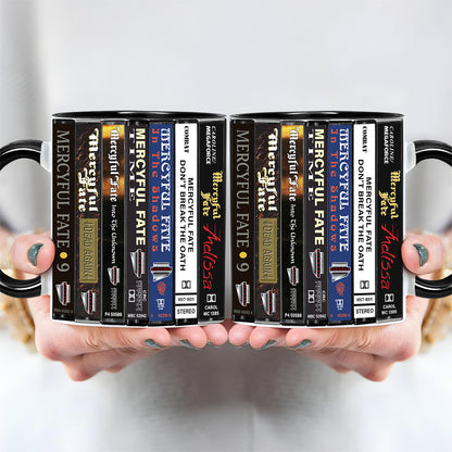 Mercyful Fate Albums Cassette Collection Retro Accent Edge-to-Edge Printed Mug