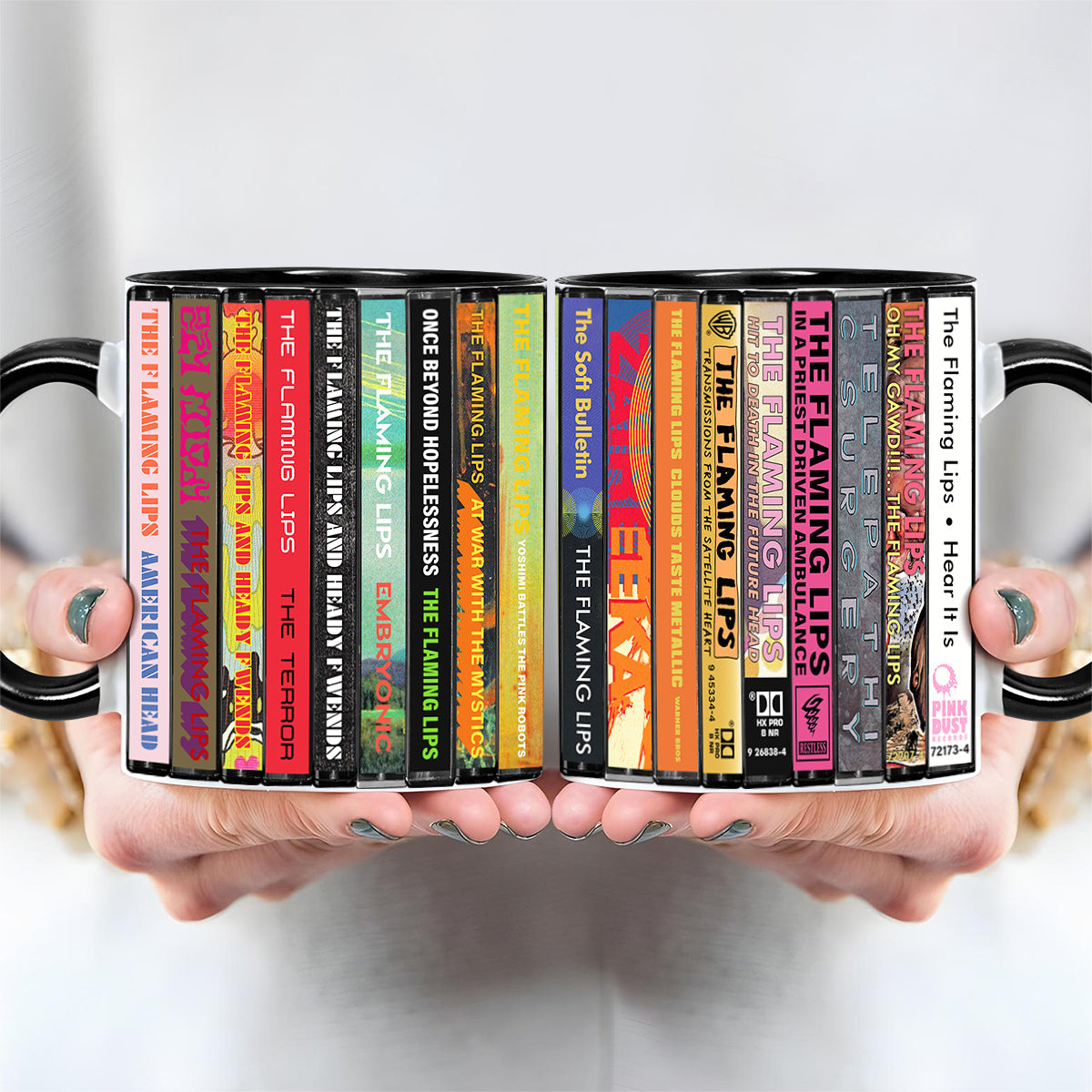 The Flaming Lips Albums Cassette Collection Retro Accent Edge-to-Edge Printed Mug