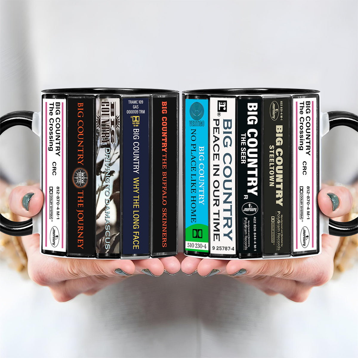 Big Country Albums Cassette Collection Retro Accent Edge-to-Edge Printed Mug