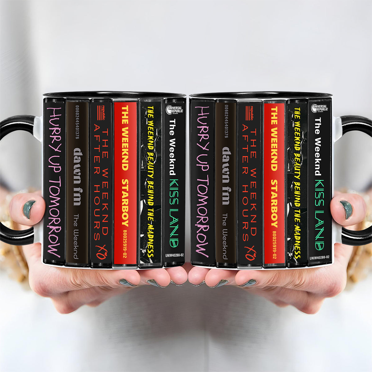 The Weeknd Albums Cassette Collection Retro Accent Edge-to-Edge Printed Mug