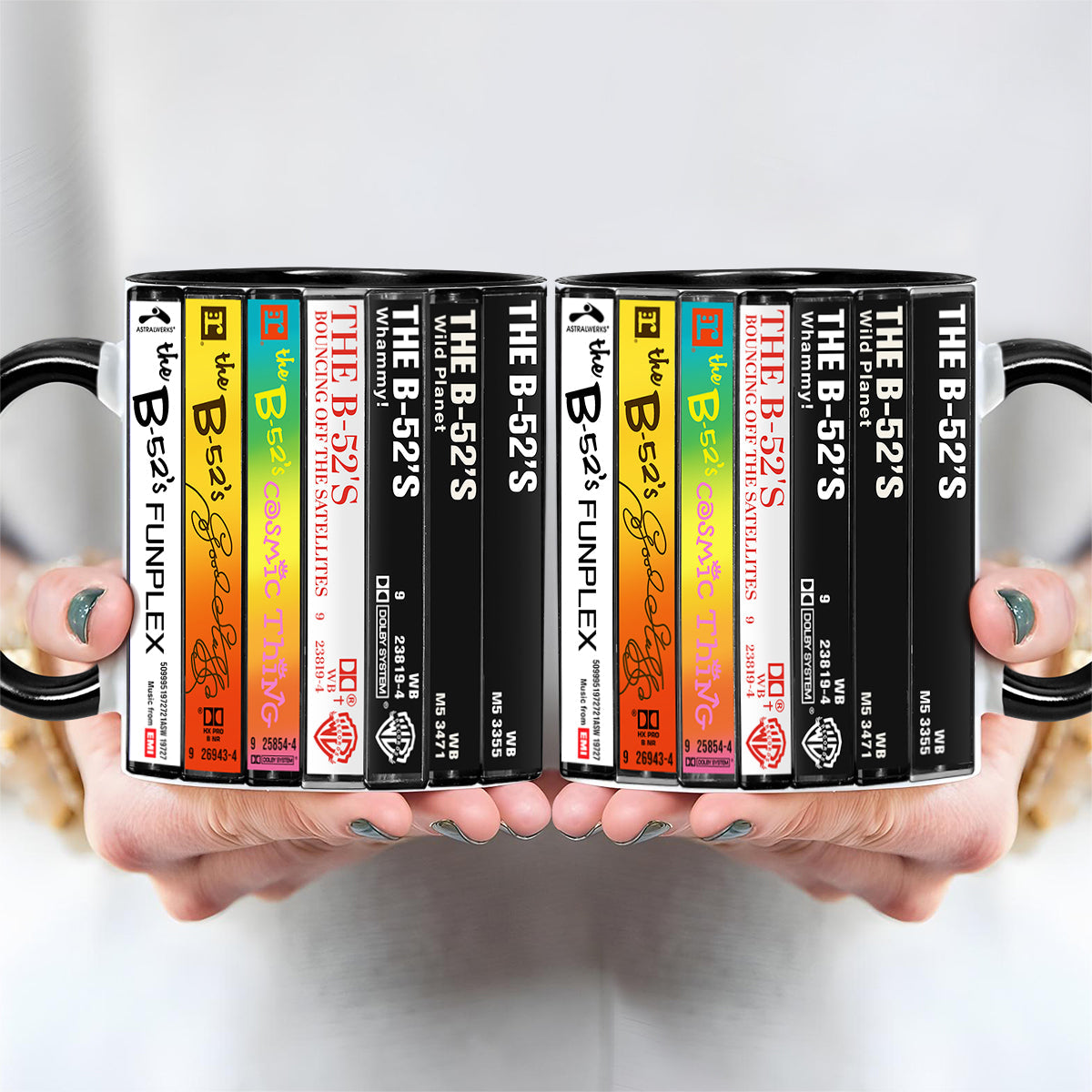 The B-52's Albums Cassette Collection Retro Accent Edge-to-Edge Printed Mug