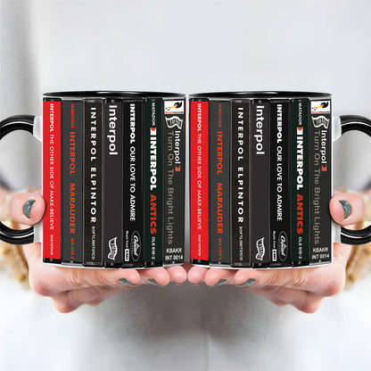 Interpol Albums Cassette Collection Retro Accent Edge-to-Edge Printed Mug