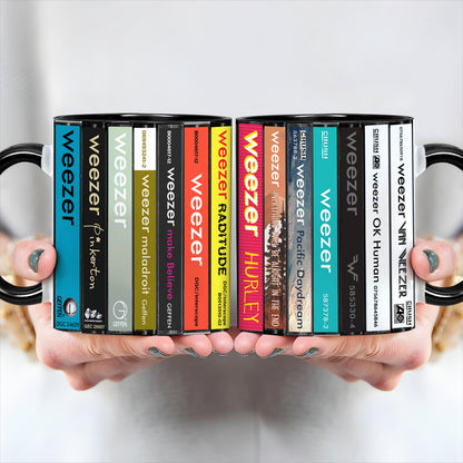 Weezer Albums Cassette Collection Retro Accent Edge-to-Edge Printed Mug