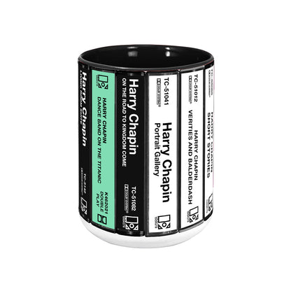 Harry Chapin Albums Cassette Collection Retro Accent Edge-to-Edge Printed Mug