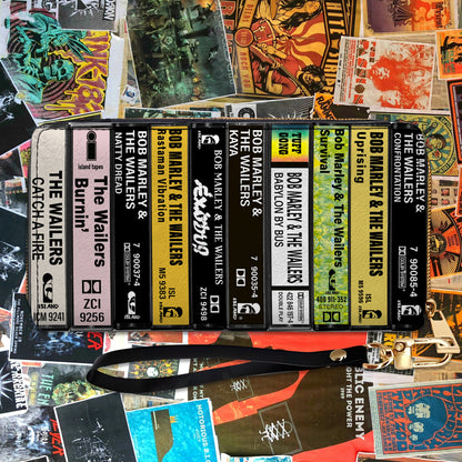 Bob Marley Albums Cassette Vintage Leather Long Wallet