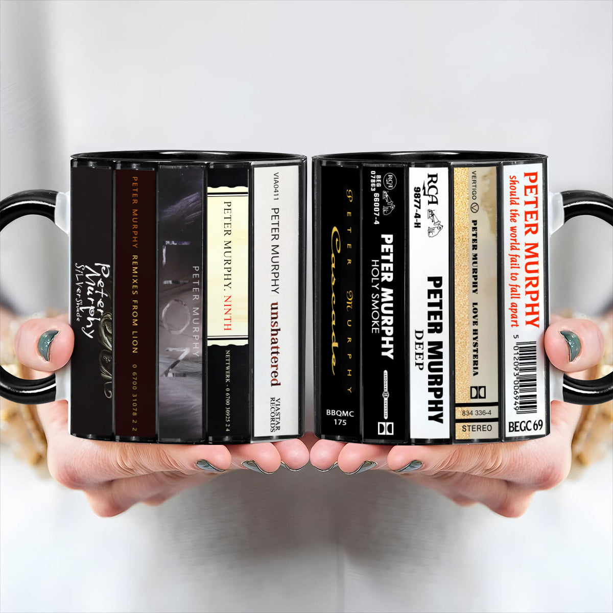 Peter Murphy Albums Cassette Collection Retro Accent Edge-to-Edge Printed Mug