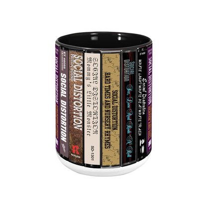 Social Distortion Albums Cassette Collection Retro Accent Edge-to-Edge Printed Mug