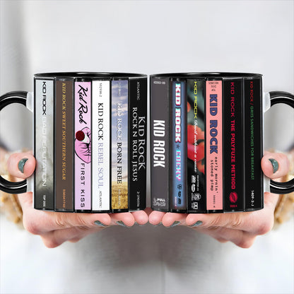 Kid Rock Albums Cassette Collection Retro Accent Edge-to-Edge Printed Mug