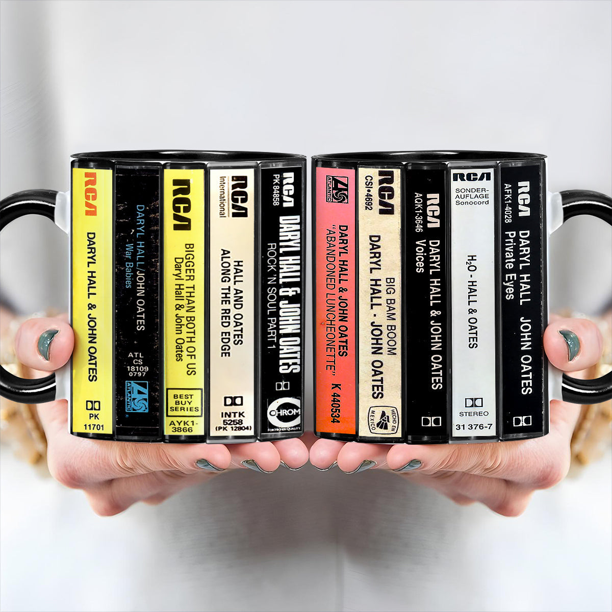 Hall & Oates Albums Cassette Retro Collection Accent Mug