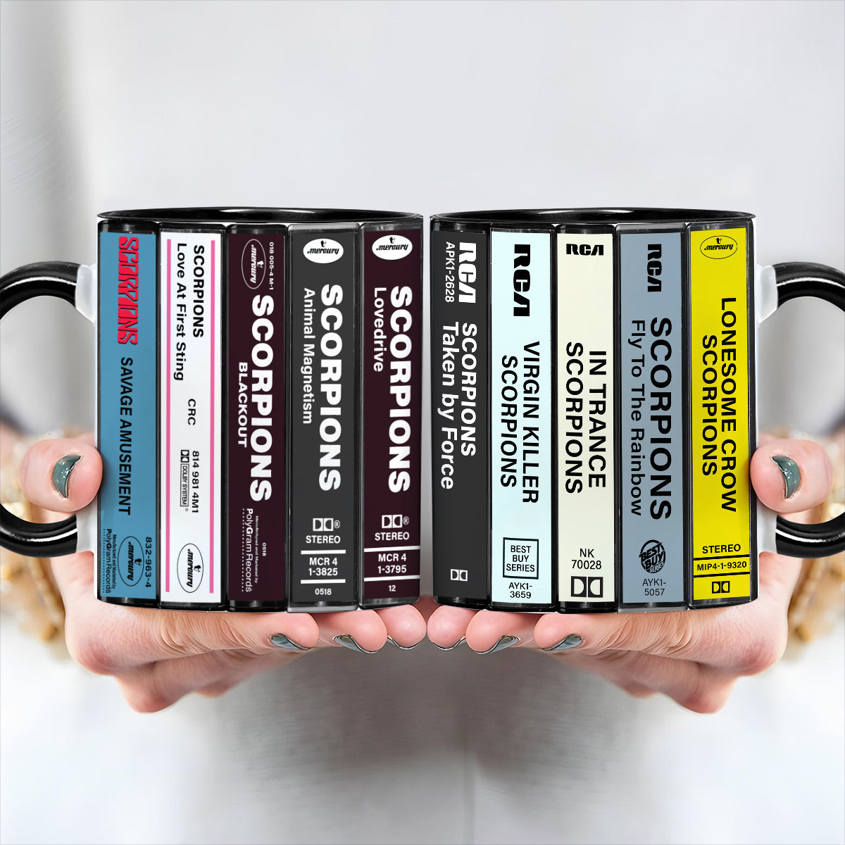 Scorpions Albums Cassette Collection Retro Accent Mug