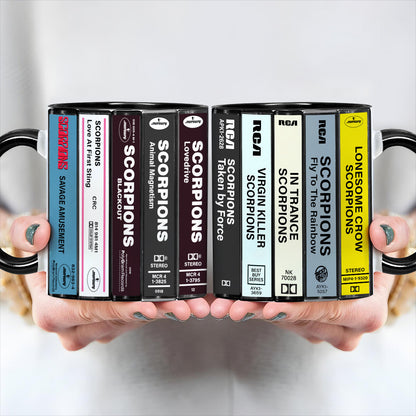 Scorpions Albums Cassette Collection Retro Accent Mug
