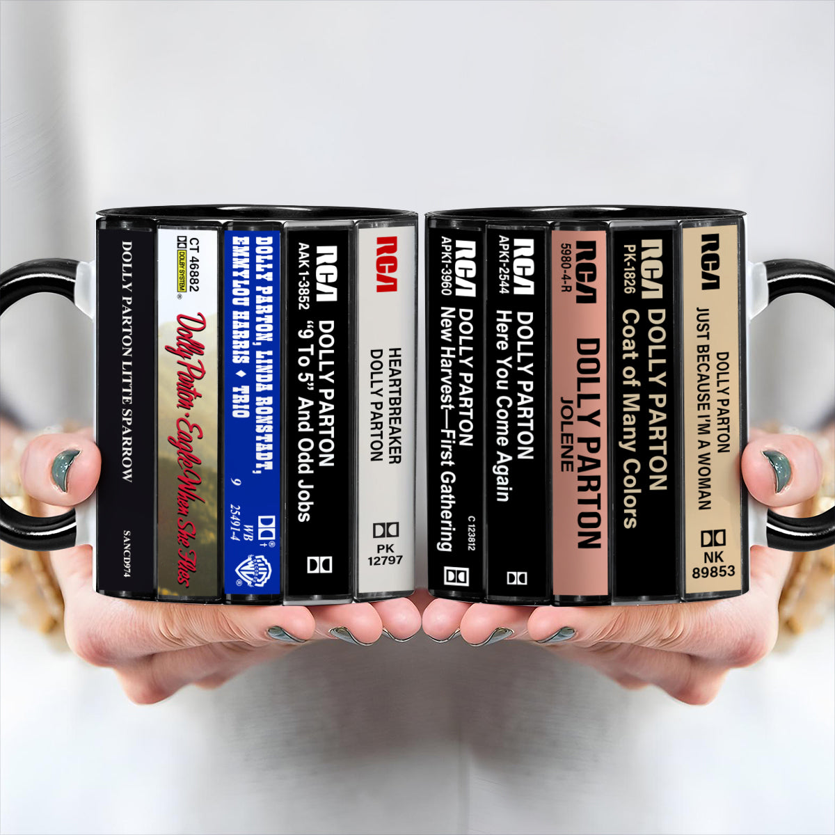 Dolly Parton Albums Cassette Retro Collection Accent Mug