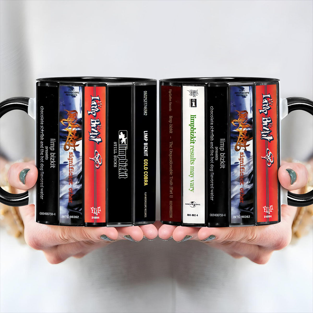 Limp Bizkit Albums Cassette Collection Retro Accent Edge-to-Edge Printed Mug