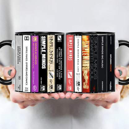 Simple Minds Albums Cassette Collection Retro Accent Mug