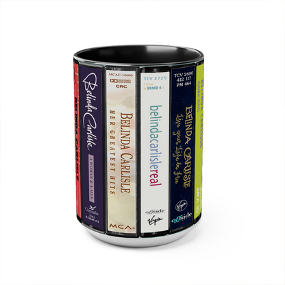 Belinda Carlisle Albums Cassette Collection Retro Accent Edge-to-Edge Printed Mug