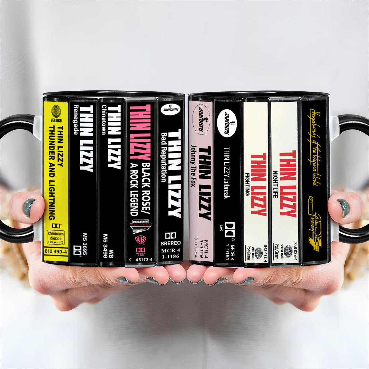 Thin Lizzy Albums Cassette Collection Retro Accent Mug