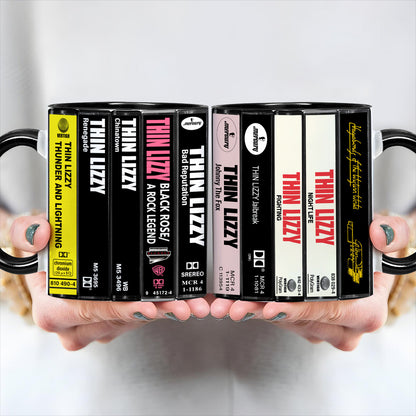 Thin Lizzy Albums Cassette Collection Retro Accent Mug