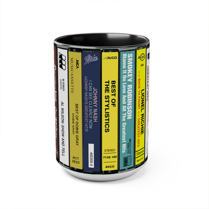 Male Soul Voices Albums Cassette Collection Retro Accent Edge-to-Edge Printed Mug