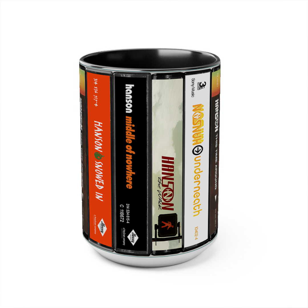 Hanson Albums Cassette Collection Retro Accent Edge-to-Edge Printed Mug