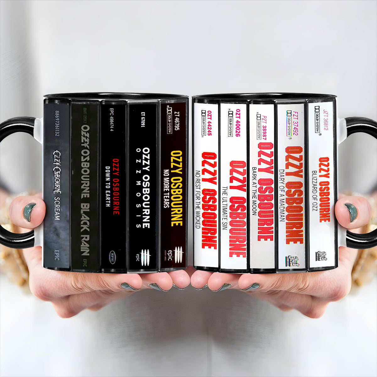 Ozzy Osbourne Albums Cassette Collection Retro Accent Mug