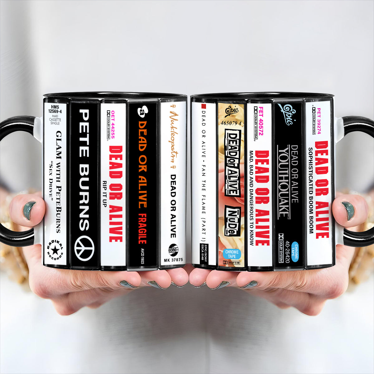 Dead or Alive  Albums Cassette Collection Retro Accent Edge-to-Edge Printed Mug