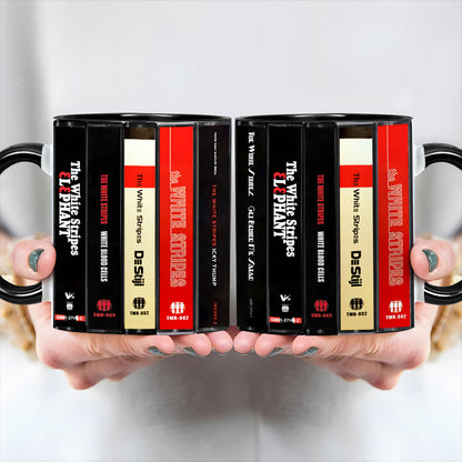 The White Stripes Albums Cassette Collection Retro Accent Edge-to-Edge Printed Mug