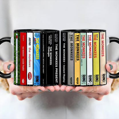 The Monkees Albums Cassette Collection Retro Accent Edge-to-Edge Printed Mug
