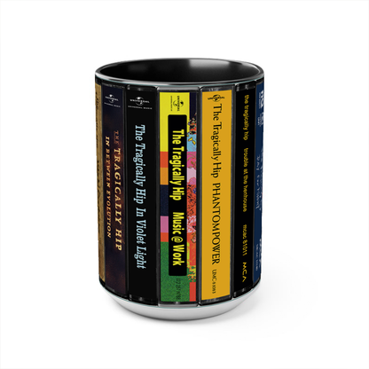 The Tragically Hip Albums Cassette Collection Retro Accent Edge-to-Edge Printed Mug