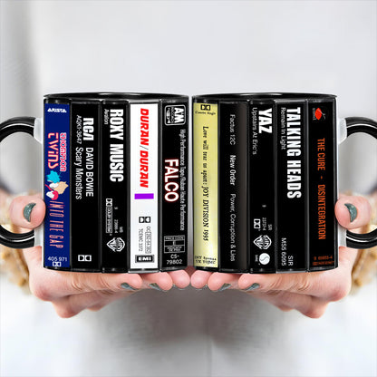 New Wave Music Albums Cassette Retro Collection Accent Mug
