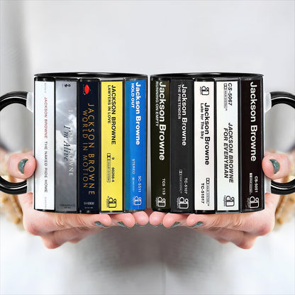 Jackson Browne Albums Cassette Retro Collection Accent Mug